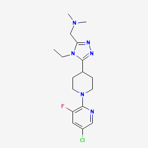 molecular formula C17H24ClFN6 B5598684 ({5-[1-(5-chloro-3-fluoropyridin-2-yl)piperidin-4-yl]-4-ethyl-4H-1,2,4-triazol-3-yl}methyl)dimethylamine 
