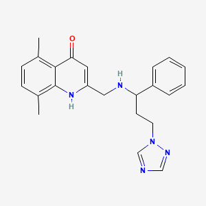 molecular formula C23H25N5O B5598732 5,8-dimethyl-2-({[1-phenyl-3-(1H-1,2,4-triazol-1-yl)propyl]amino}methyl)quinolin-4-ol 