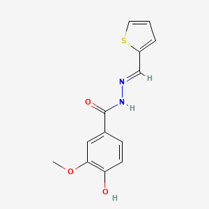 molecular formula C13H12N2O3S B5598745 4-hydroxy-3-methoxy-N'-(2-thienylmethylene)benzohydrazide 