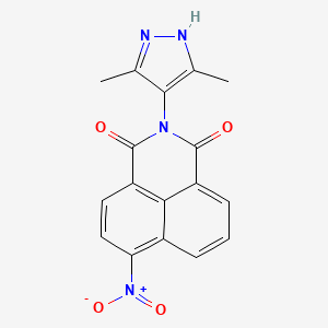 molecular formula C17H12N4O4 B5598755 2-(3,5-dimethyl-1H-pyrazol-4-yl)-6-nitro-1H-benzo[de]isoquinoline-1,3(2H)-dione 