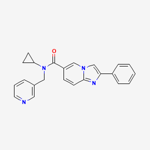 molecular formula C23H20N4O B5598767 N-cyclopropyl-2-phenyl-N-(pyridin-3-ylmethyl)imidazo[1,2-a]pyridine-6-carboxamide 