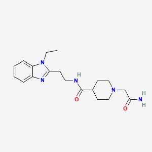 molecular formula C19H27N5O2 B5598772 1-(2-amino-2-oxoethyl)-N-[2-(1-ethyl-1H-benzimidazol-2-yl)ethyl]-4-piperidinecarboxamide 