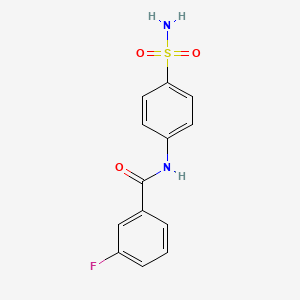 molecular formula C13H11FN2O3S B5598778 N-[4-(aminosulfonyl)phenyl]-3-fluorobenzamide 