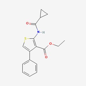 molecular formula C17H17NO3S B5598802 2-[(环丙基羰基)氨基]-4-苯基-3-噻吩甲酸乙酯 