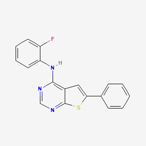 molecular formula C18H12FN3S B5598804 N-(2-fluorophenyl)-6-phenylthieno[2,3-d]pyrimidin-4-amine 