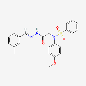 molecular formula C23H23N3O4S B5598812 N-(4-methoxyphenyl)-N-{2-[2-(3-methylbenzylidene)hydrazino]-2-oxoethyl}benzenesulfonamide 