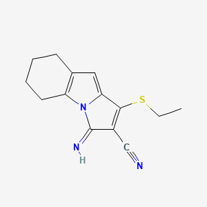 molecular formula C14H15N3S B5598826 1-(ethylthio)-3-imino-5,6,7,8-tetrahydro-3H-pyrrolo[1,2-a]indole-2-carbonitrile 