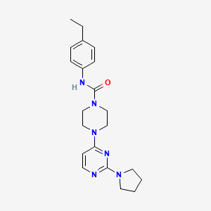 molecular formula C21H28N6O B5598830 N-(4-ethylphenyl)-4-[2-(1-pyrrolidinyl)-4-pyrimidinyl]-1-piperazinecarboxamide 
