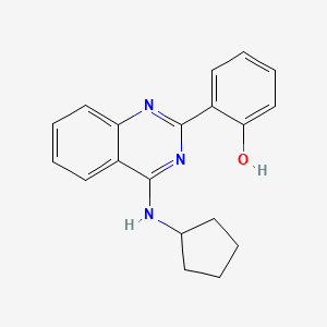 molecular formula C19H19N3O B5598855 2-[4-(环戊基氨基)-2-喹唑啉基]苯酚 