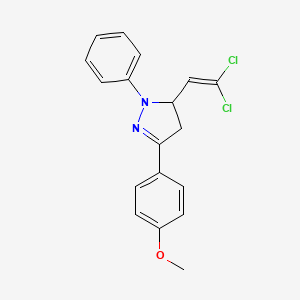 molecular formula C18H16Cl2N2O B5598868 5-(2,2-dichlorovinyl)-3-(4-methoxyphenyl)-1-phenyl-4,5-dihydro-1H-pyrazole 