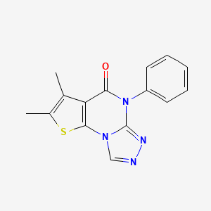 molecular formula C15H12N4OS B5598875 2,3-dimethyl-5-phenylthieno[3,2-e][1,2,4]triazolo[4,3-a]pyrimidin-4(5H)-one 
