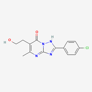 molecular formula C14H13ClN4O2 B5598897 2-(4-chlorophenyl)-6-(2-hydroxyethyl)-5-methyl[1,2,4]triazolo[1,5-a]pyrimidin-7(4H)-one 