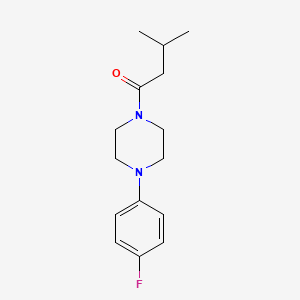 molecular formula C15H21FN2O B5598905 1-(4-fluorophenyl)-4-(3-methylbutanoyl)piperazine 