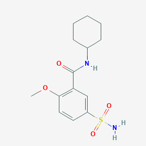 molecular formula C14H20N2O4S B5598911 5-(aminosulfonyl)-N-cyclohexyl-2-methoxybenzamide 