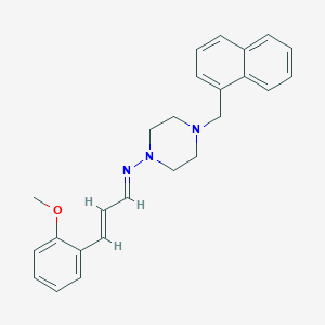 molecular formula C25H27N3O B5598916 N-[3-(2-甲氧基苯基)-2-丙烯-1-亚烷基]-4-(1-萘甲基)-1-哌嗪胺 