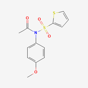molecular formula C13H13NO4S2 B5598937 N-(4-methoxyphenyl)-N-(2-thienylsulfonyl)acetamide 