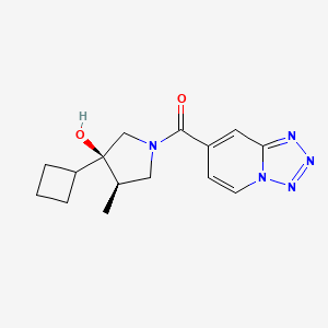 molecular formula C15H19N5O2 B5598964 (3R*,4R*)-3-cyclobutyl-4-methyl-1-(tetrazolo[1,5-a]pyridin-7-ylcarbonyl)pyrrolidin-3-ol 