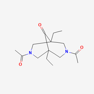 molecular formula C15H24N2O3 B5598992 3,7-diacetyl-1,5-diethyl-3,7-diazabicyclo[3.3.1]nonan-9-one 