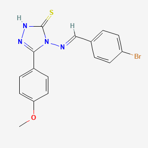 molecular formula C16H13BrN4OS B5599023 4-[(4-bromobenzylidene)amino]-5-(4-methoxyphenyl)-4H-1,2,4-triazole-3-thiol 