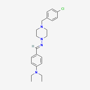 molecular formula C22H29ClN4 B5599038 4-(4-chlorobenzyl)-N-[4-(diethylamino)benzylidene]-1-piperazinamine 