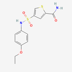 molecular formula C13H14N2O4S2 B5599041 4-{[(4-ethoxyphenyl)amino]sulfonyl}-2-thiophenecarboxamide 