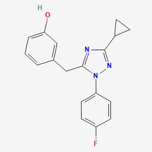 molecular formula C18H16FN3O B5599059 3-{[3-cyclopropyl-1-(4-fluorophenyl)-1H-1,2,4-triazol-5-yl]methyl}phenol 