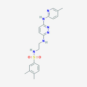 molecular formula C20H24N6O2S B5599066 3,4-dimethyl-N-[2-({6-[(5-methyl-2-pyridinyl)amino]-3-pyridazinyl}amino)ethyl]benzenesulfonamide 