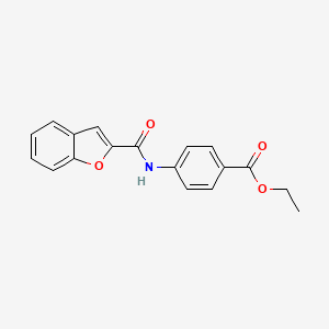 molecular formula C18H15NO4 B5599069 ethyl 4-[(1-benzofuran-2-ylcarbonyl)amino]benzoate 