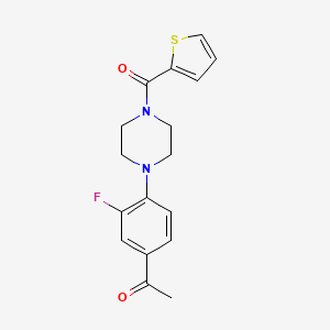 molecular formula C17H17FN2O2S B5599072 1-{3-fluoro-4-[4-(2-thienylcarbonyl)-1-piperazinyl]phenyl}ethanone 