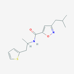 molecular formula C15H20N2O2S B5599081 3-isobutyl-N-[1-methyl-2-(2-thienyl)ethyl]-5-isoxazolecarboxamide 
