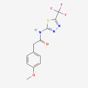 molecular formula C12H10F3N3O2S B5599086 2-(4-甲氧基苯基)-N-[5-(三氟甲基)-1,3,4-噻二唑-2-基]乙酰胺 