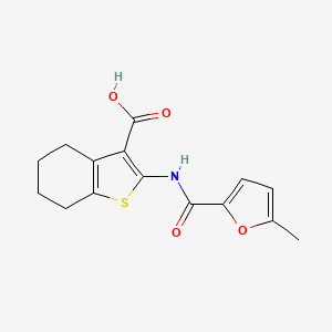 molecular formula C15H15NO4S B5599114 2-[(5-methyl-2-furoyl)amino]-4,5,6,7-tetrahydro-1-benzothiophene-3-carboxylic acid 