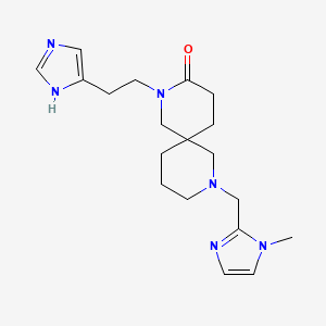 molecular formula C19H28N6O B5599128 2-[2-(1H-imidazol-4-yl)ethyl]-8-[(1-methyl-1H-imidazol-2-yl)methyl]-2,8-diazaspiro[5.5]undecan-3-one 