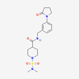 molecular formula C19H28N4O4S B5599130 1-[(dimethylamino)sulfonyl]-N-[3-(2-oxo-1-pyrrolidinyl)benzyl]-4-piperidinecarboxamide 