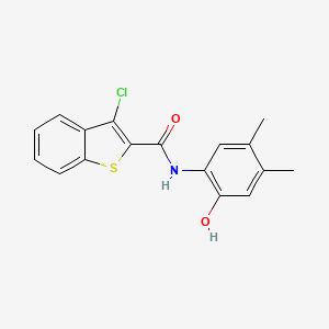 molecular formula C17H14ClNO2S B5599142 3-chloro-N-(2-hydroxy-4,5-dimethylphenyl)-1-benzothiophene-2-carboxamide 