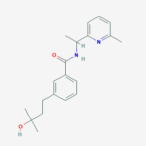 molecular formula C20H26N2O2 B5599148 3-(3-hydroxy-3-methylbutyl)-N-[1-(6-methyl-2-pyridinyl)ethyl]benzamide 