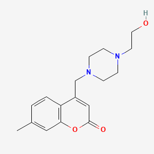 molecular formula C17H22N2O3 B5599170 4-{[4-(2-hydroxyethyl)-1-piperazinyl]methyl}-7-methyl-2H-chromen-2-one 