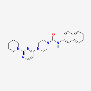 molecular formula C24H28N6O B5599185 N-2-萘基-4-[2-(1-哌啶基)-4-嘧啶基]-1-哌嗪甲酰胺 