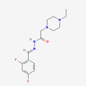 molecular formula C15H20F2N4O B5599193 N'-(2,4-difluorobenzylidene)-2-(4-ethyl-1-piperazinyl)acetohydrazide 