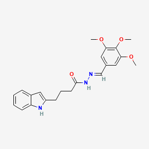 molecular formula C22H25N3O4 B5599240 4-(1H-indol-2-yl)-N'-(3,4,5-trimethoxybenzylidene)butanohydrazide 