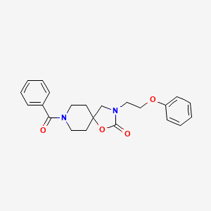 molecular formula C22H24N2O4 B5599244 8-苯甲酰基-3-(2-苯氧基乙基)-1-氧代-3,8-二氮杂螺[4.5]癸烷-2-酮 