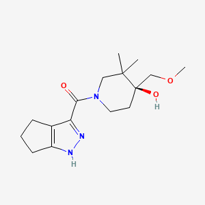 molecular formula C16H25N3O3 B5599253 (4S*)-4-(甲氧基甲基)-3,3-二甲基-1-(1,4,5,6-四氢环戊[c]吡唑-3-基羰基)哌啶-4-醇 
