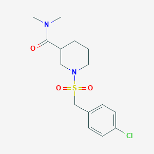 molecular formula C15H21ClN2O3S B5599265 1-[(4-chlorobenzyl)sulfonyl]-N,N-dimethyl-3-piperidinecarboxamide 