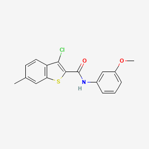 molecular formula C17H14ClNO2S B5599292 3-chloro-N-(3-methoxyphenyl)-6-methyl-1-benzothiophene-2-carboxamide 