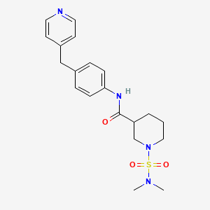 molecular formula C20H26N4O3S B5599315 1-[(dimethylamino)sulfonyl]-N-[4-(4-pyridinylmethyl)phenyl]-3-piperidinecarboxamide 