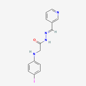molecular formula C14H13IN4O B5599344 2-[(4-iodophenyl)amino]-N'-(3-pyridinylmethylene)acetohydrazide 