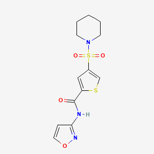 molecular formula C13H15N3O4S2 B5599394 N-3-异恶唑基-4-(1-哌啶基磺酰基)-2-噻吩甲酰胺 