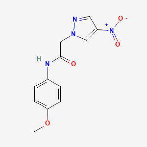 molecular formula C12H12N4O4 B5599398 N-(4-methoxyphenyl)-2-(4-nitro-1H-pyrazol-1-yl)acetamide 