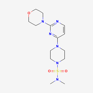 molecular formula C14H24N6O3S B5599407 N,N-dimethyl-4-[2-(4-morpholinyl)-4-pyrimidinyl]-1-piperazinesulfonamide 