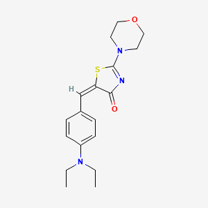 molecular formula C18H23N3O2S B5599418 5-[4-(二乙氨基)亚苄基]-2-(4-吗啉基)-1,3-噻唑-4(5H)-酮 